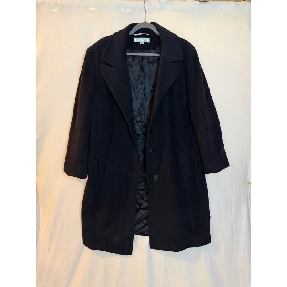 Collection Fifty Nine Bloomingdales 100% Cashmere Coat Black Plus Size 22W Long